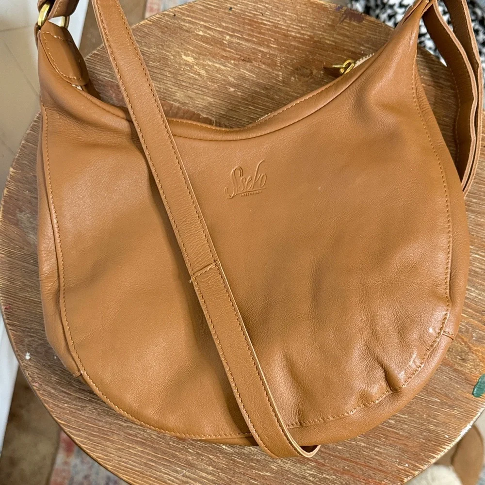 Sseko Tan Woven Leather Shoulder Bag
